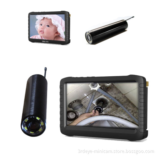 2.4GHz Wireless DVR with Mini Pipe /Inspection Camera (5" HD receiver, 6 LED lamps)